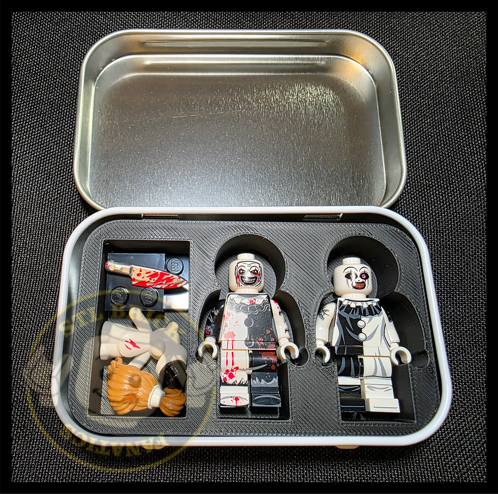 Thumbnail: Art and The Pale Little Girl Printed Tin (Terrifier) Figures Included 