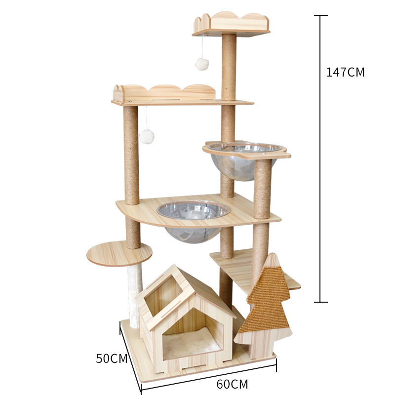 Thumbnail: Wooden Cat Climbing Frame Large Cat Space Capsule Integrated Cat Shelf