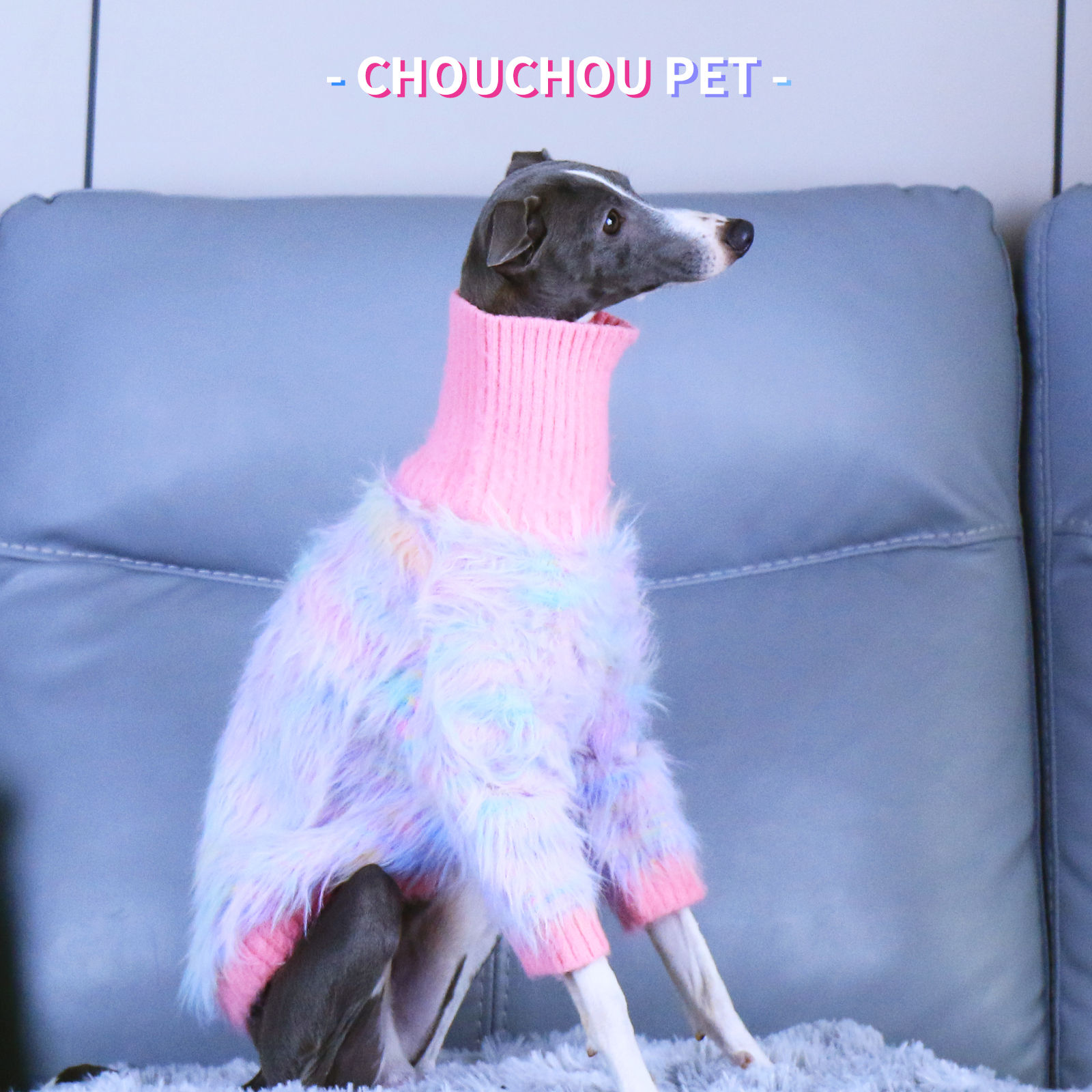Noble Pet Sweater Stretch Soft Pink Turtleneck Italian Greyhound Whippet Sweater
