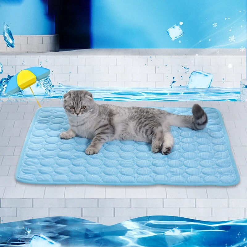 Pet Ice Mats Summer Cat Dog Sofa Nest Bed Cooling Sleeping Pad for Small Dogs Pe
