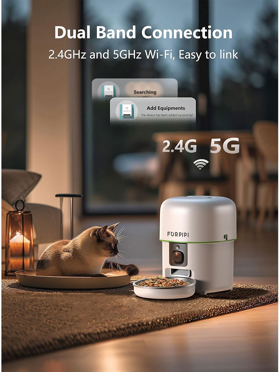 Thumbnail: 1080P HD Camera Automatic Cat Feeder with 5GWiFi Tuya Pet Cat Smart Food Kibble 