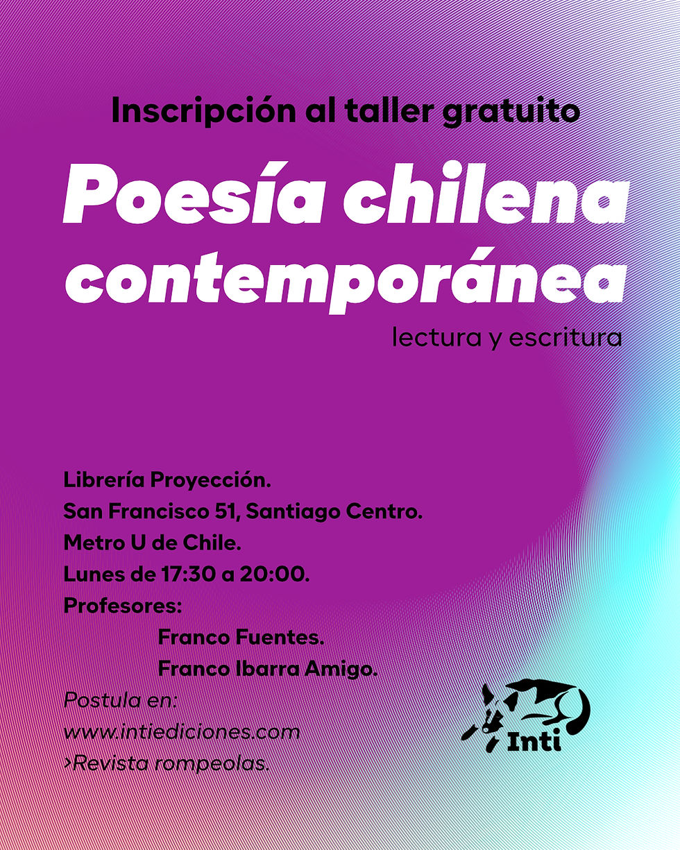 Inscripción al taller gratuito: Poesía chilena contemporánea.