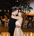 Bride and groom first dance at Vulcan park and museum in Birmingham, Alabama