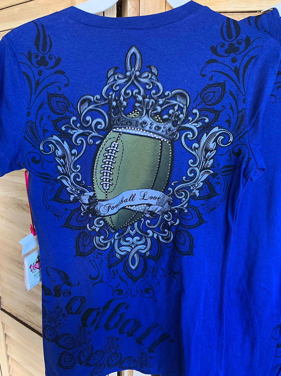 Thumbnail: Double Sided Rhinestone Studded Football Tee