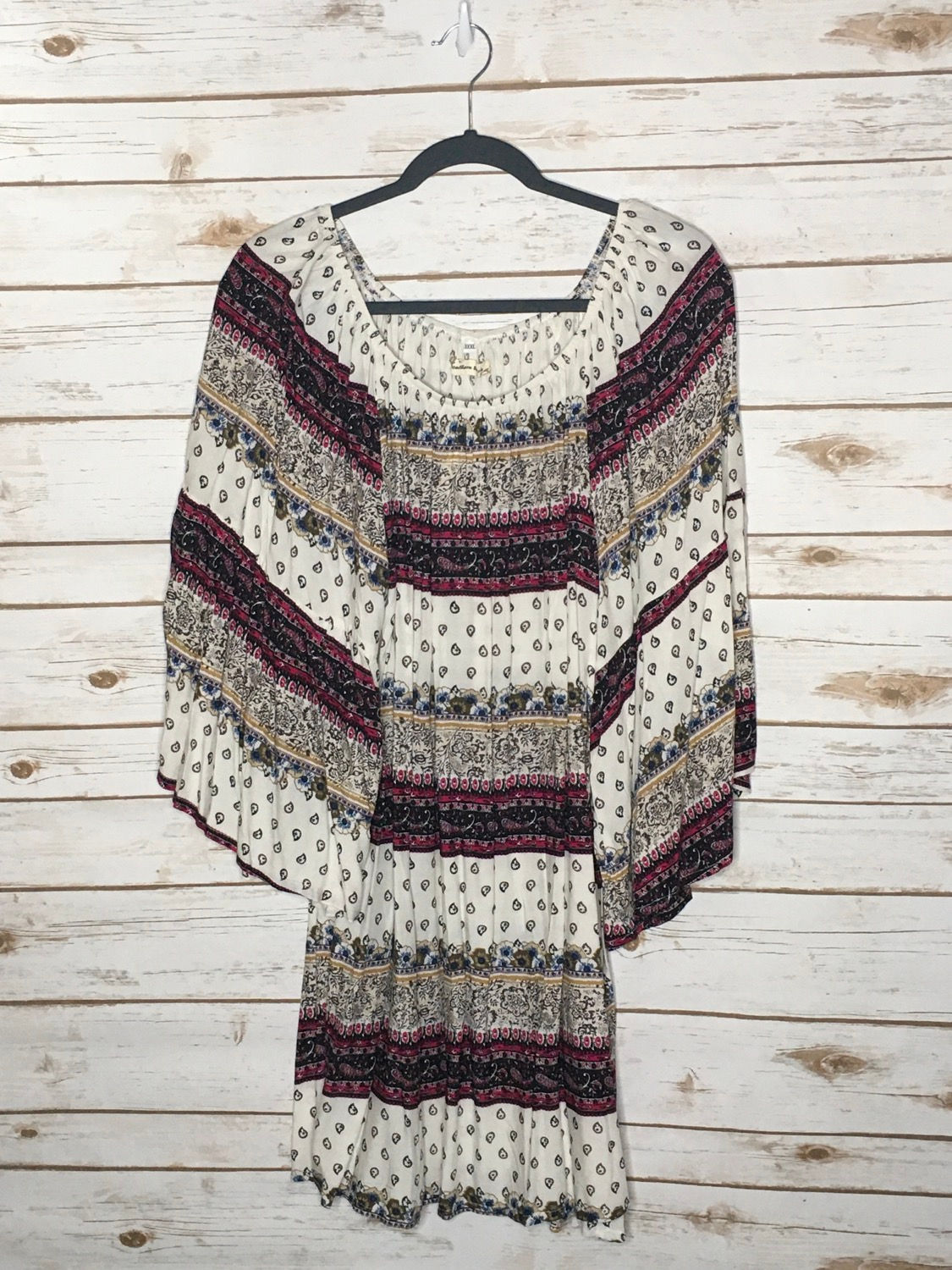 Long red and white dress