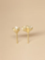Thumbnail: Buckwheat Stud Earrings in 18k gold