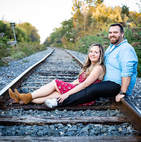 Couple photo on the railroad tracks