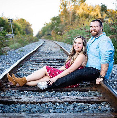 Couple photo on the railroad tracks