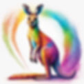 MYSTICAL, POWERFUL, RAINBOW COLORFUL IMAGE OF THE SPIRIT ANIMAL, KANGAROO.jpg