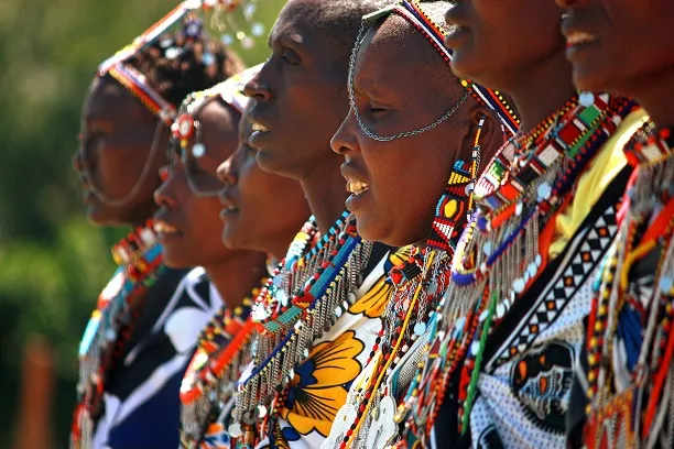 well adorned Maasai women