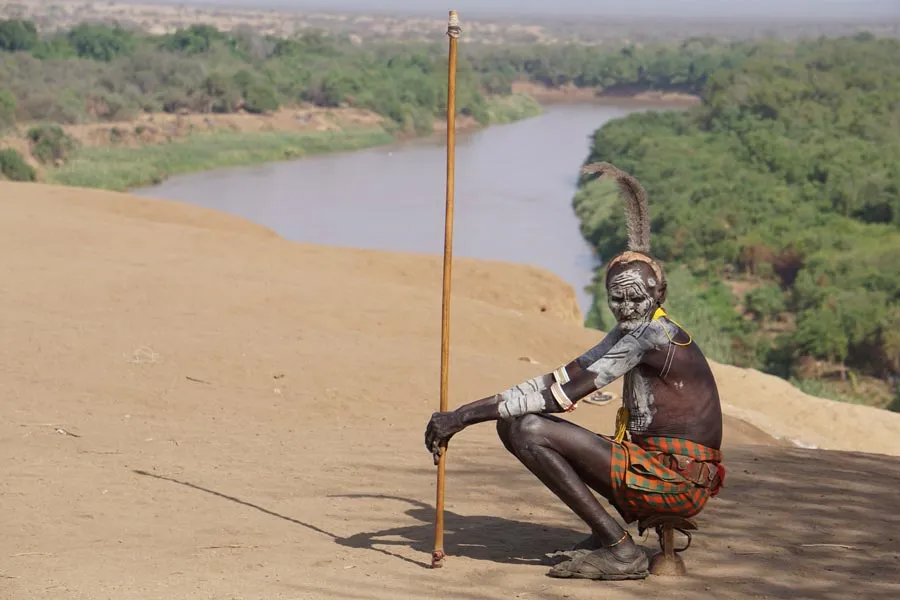Surma man at River Omo