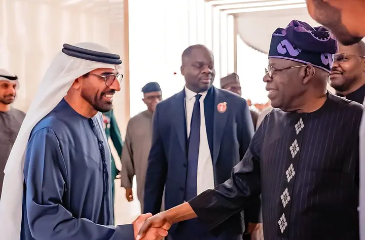 President Bola Tinubu lands in Abu Dhabi for the 2026 Sustainability Week, seeking partnerships on climate action and renewable energy.