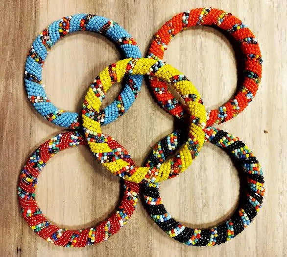 Multi coloured Maasai beads