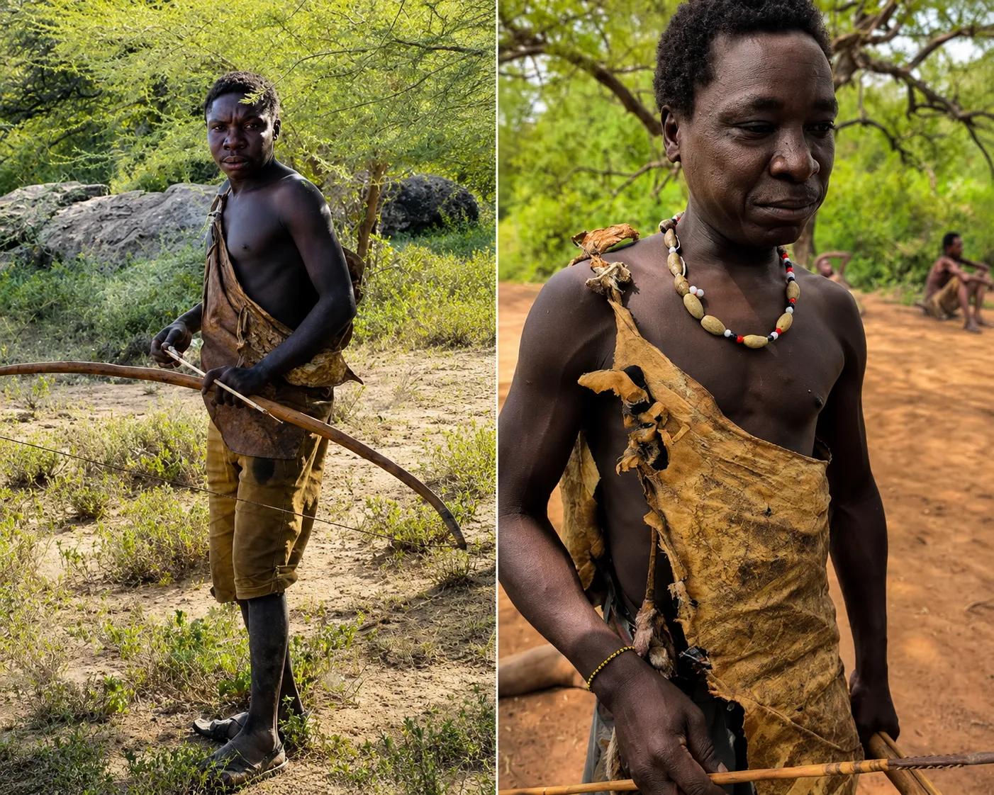 Chabba, the famous and great hunter(Left) and The famous Dudukwe from Hadzabe Tribe