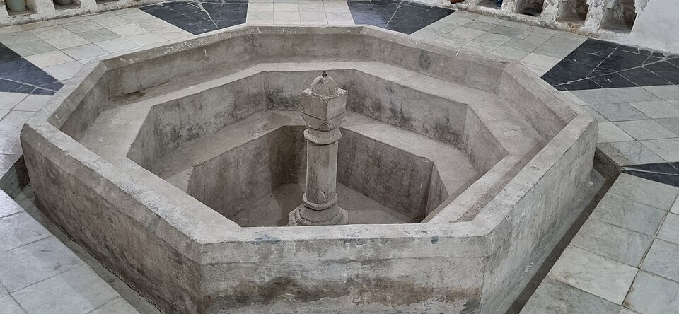 The stone interior of the nineteenth-century Hamamni Persian Baths