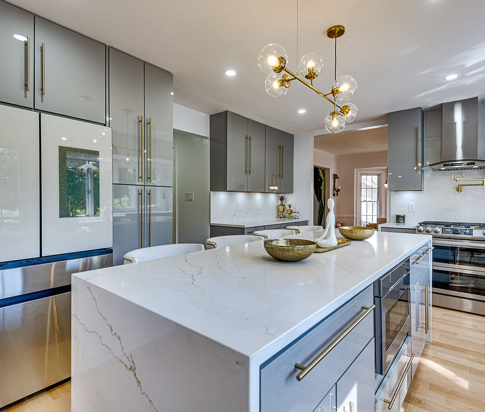 Kitchen remodel with custom cabinets Modern kitchen renovation with quartz countertops Luxury kitchen design and installation
