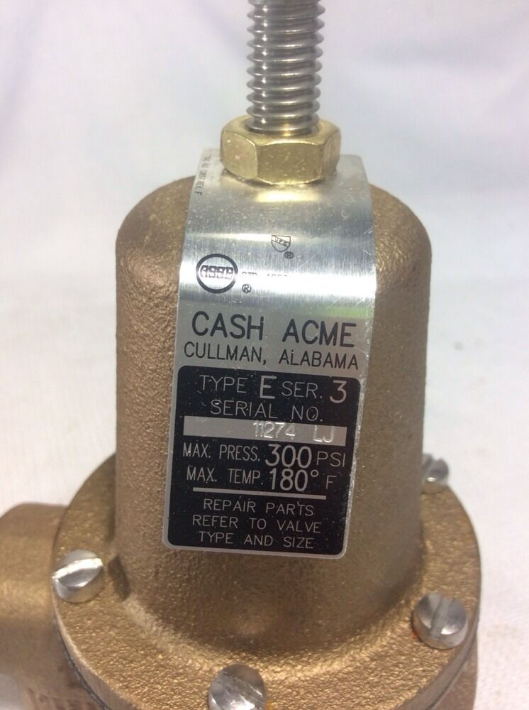 Thumbnail: Cash Acme 1/2" E3 pressure regulating valve 10932-0045 Max P 300, Range 10-40