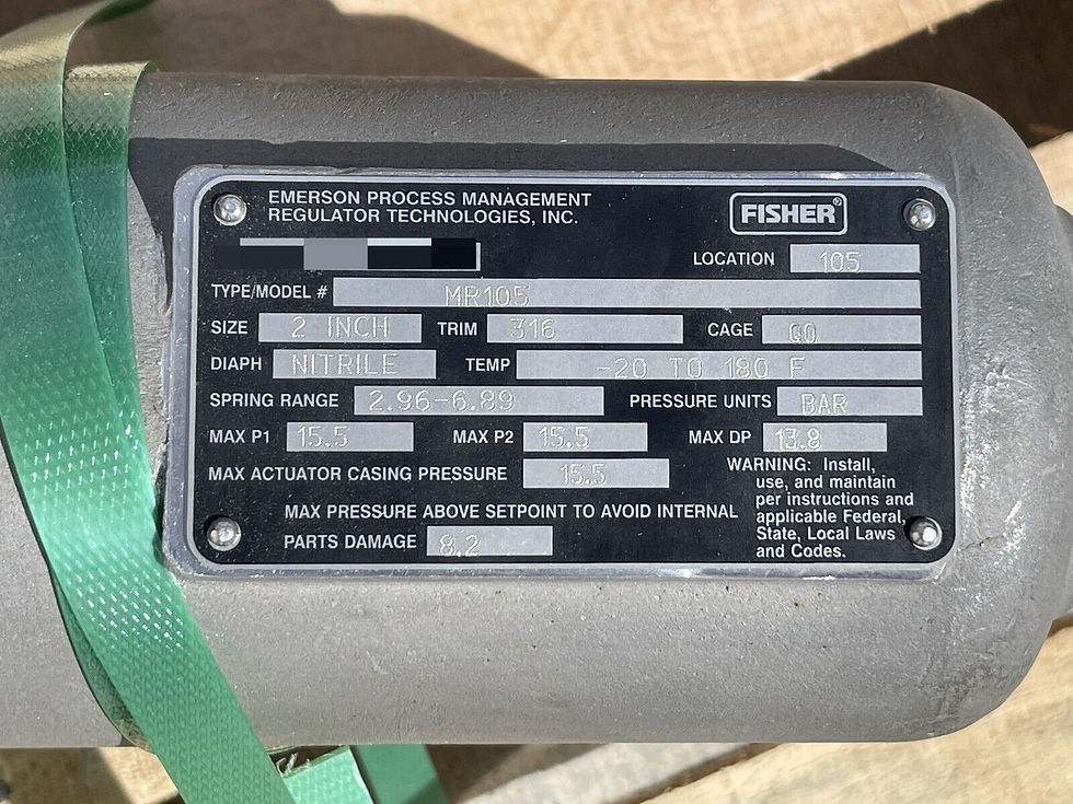 Thumbnail: FISHER EMERSON MR105 DIRECT-OPERATED PRESSURE REDUCING REGULATOR 2" VALVE