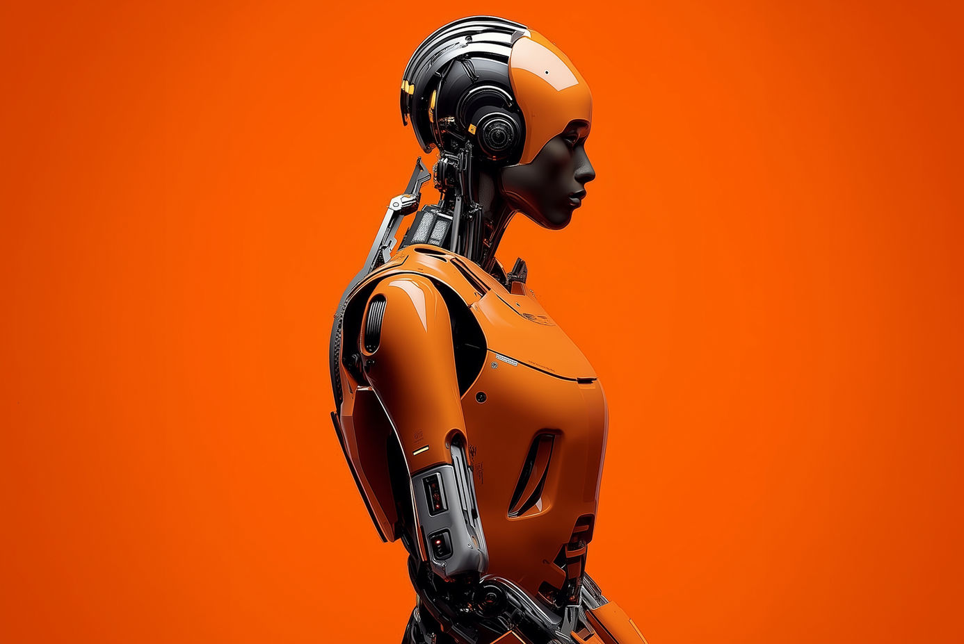 KI-Marketing Experte Roboter Orange