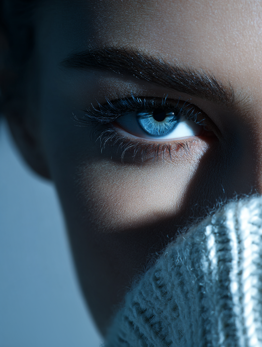 Frauengesicht blaue Augen