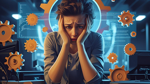 A female executive looking all stressed