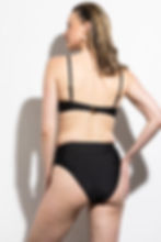 תחתוני ביקיני גזרה גבוהה צבע שחור