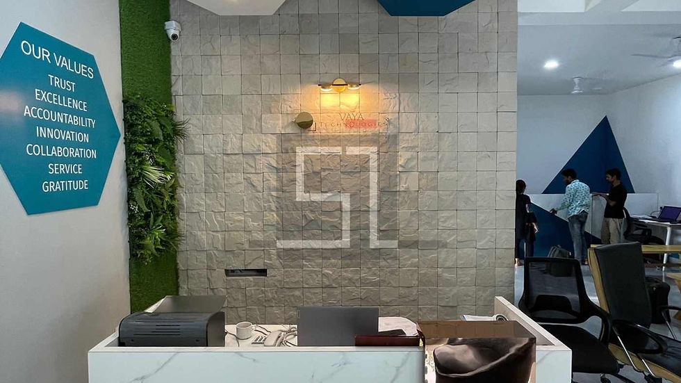 stone wall cladding for an office interior