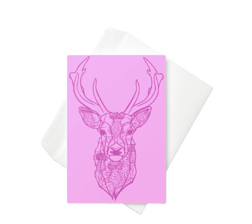 Greeting card (A6) - Red Deer with Spear Thistle