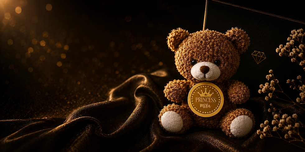 personalisiere Goldmünze zur Geburt Princess mila Diamore Teddy.png