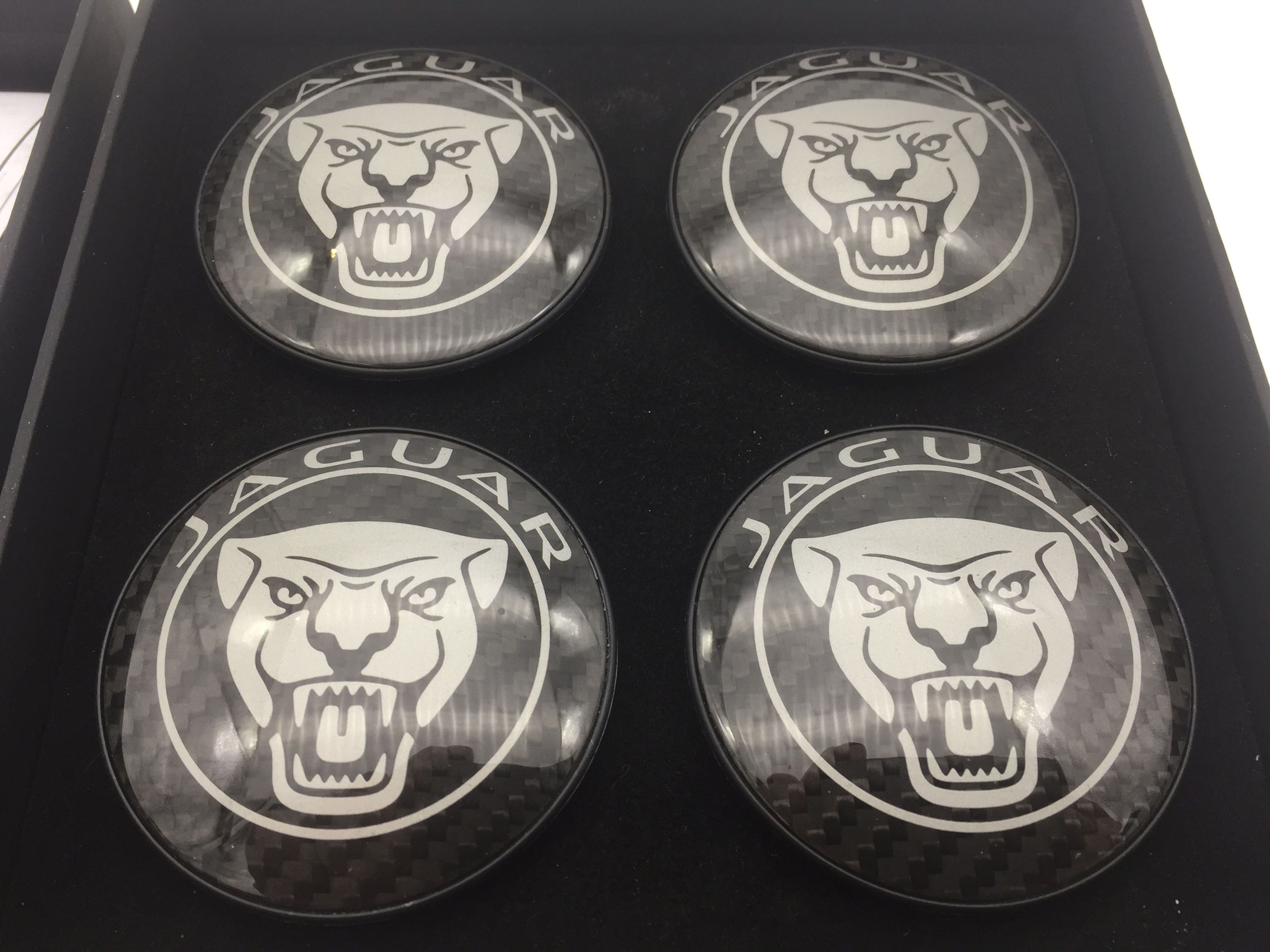 Centre Cap Badges - Carbon Fibre. Set of 4