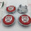 Thumbnail: Centre Cap Badges - Red with Silver Growler. Set of 4