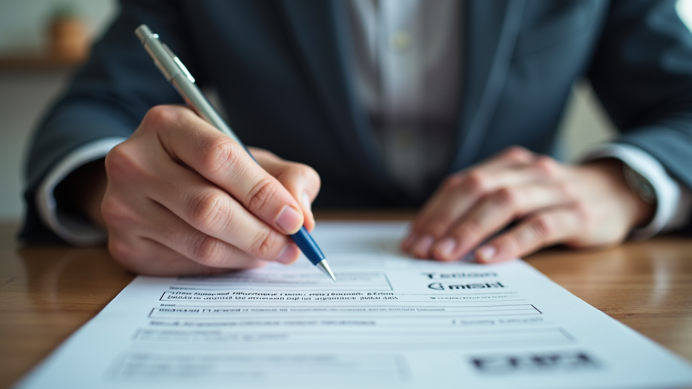 Close-up view of a veteran filling out a rent assistance application form