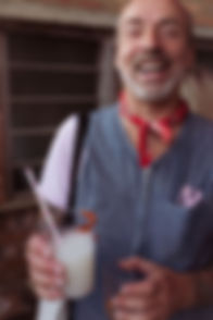 Man holding frozen margarita