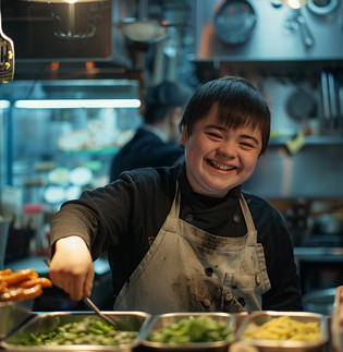 ETHIRA Employment & Training: NDIS participant excels as kitchen hand, gaining valuable work skills and independence.