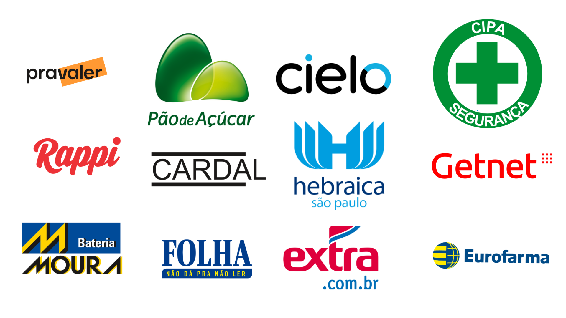 Logos de clientes atendidos pela Vendov's