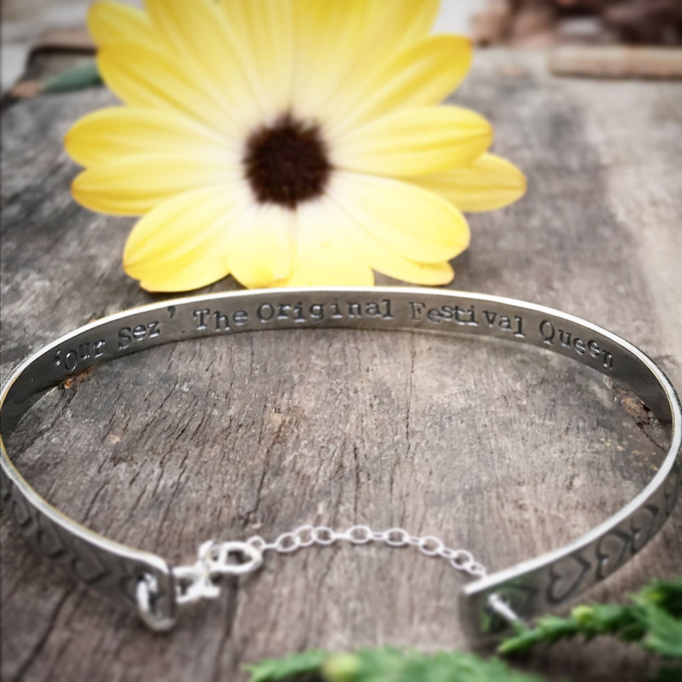 Thumbnail: Sterling Silver Personalised Heart Cuff Bangle