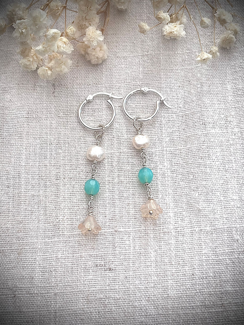 Thumbnail: Sterling Silver Talisman Hoop Earrings | Interchangeable Gemstone & Flower Charm