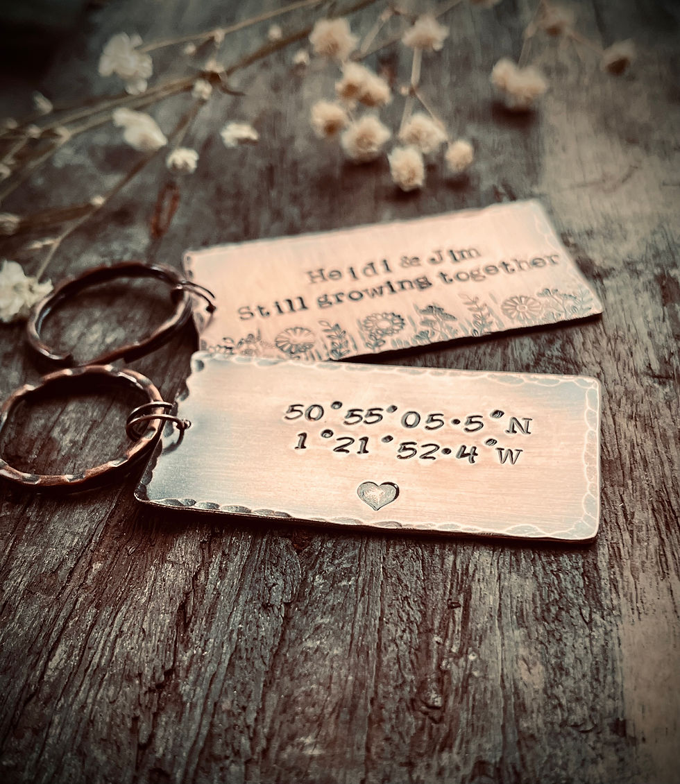 Thumbnail: handmade copper keyring UK gift