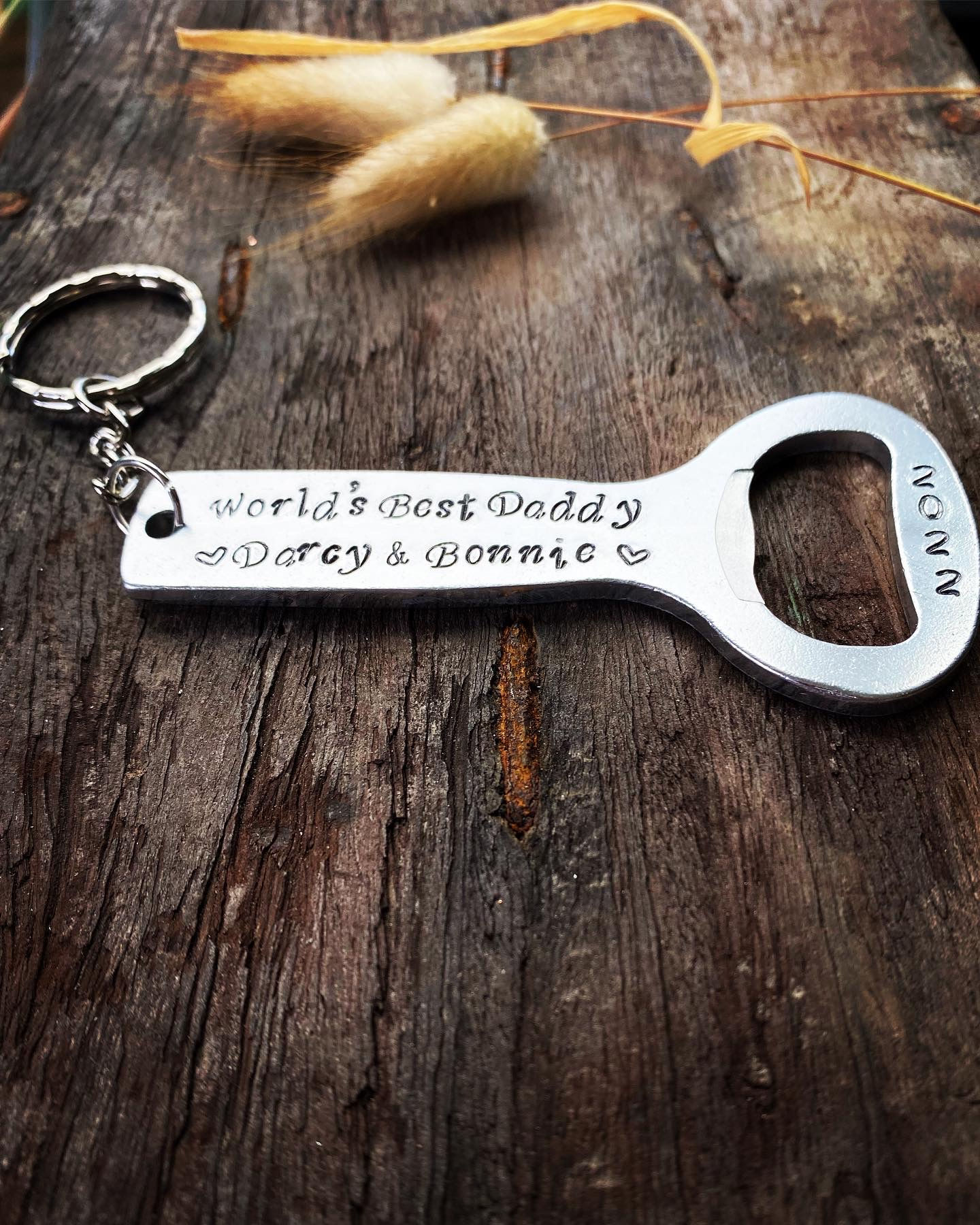 Personalised bottle opener engraved with custom message