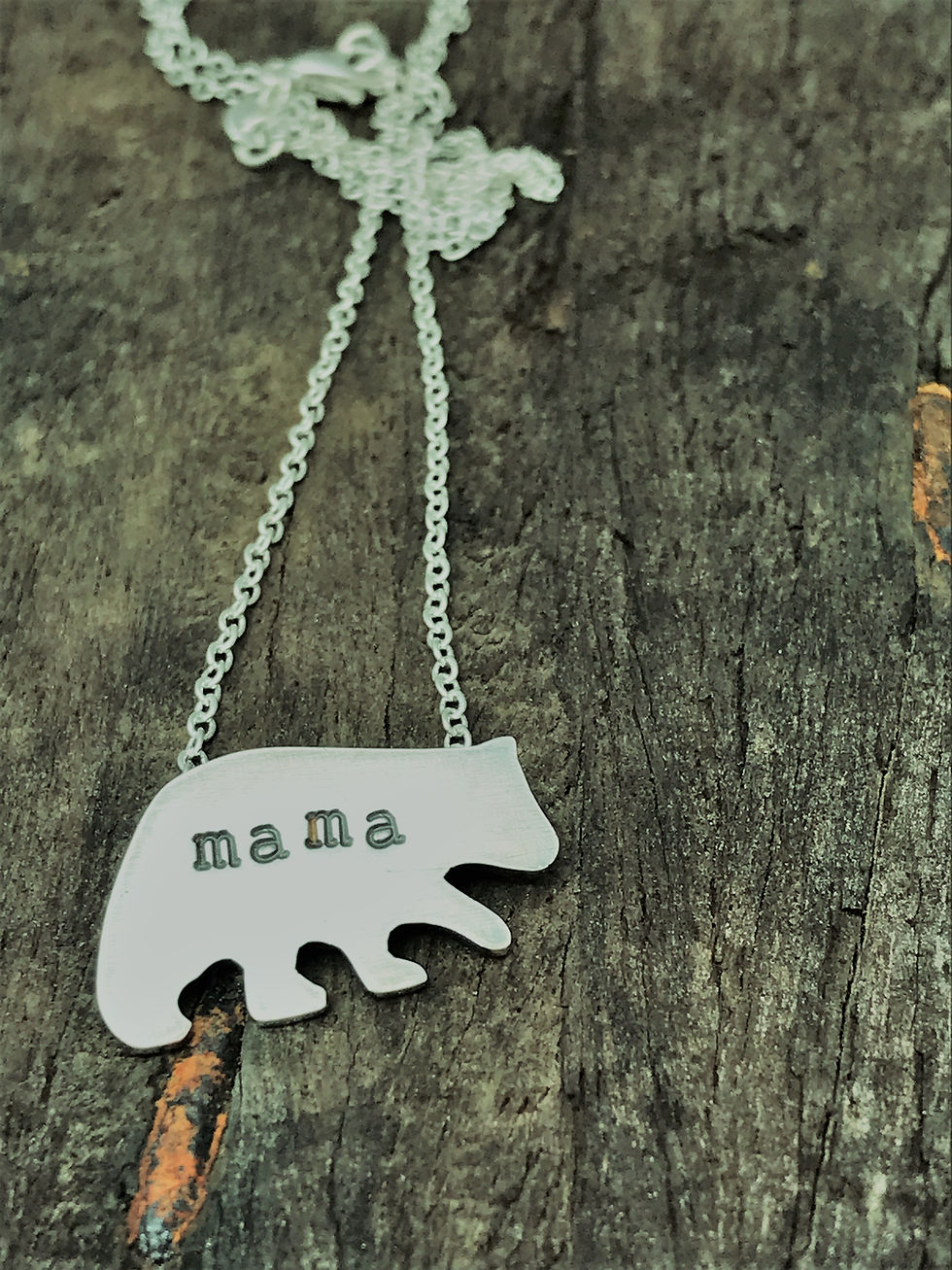 Thumbnail: Custom engraved Mama Bear necklace Mother’s Day gift
