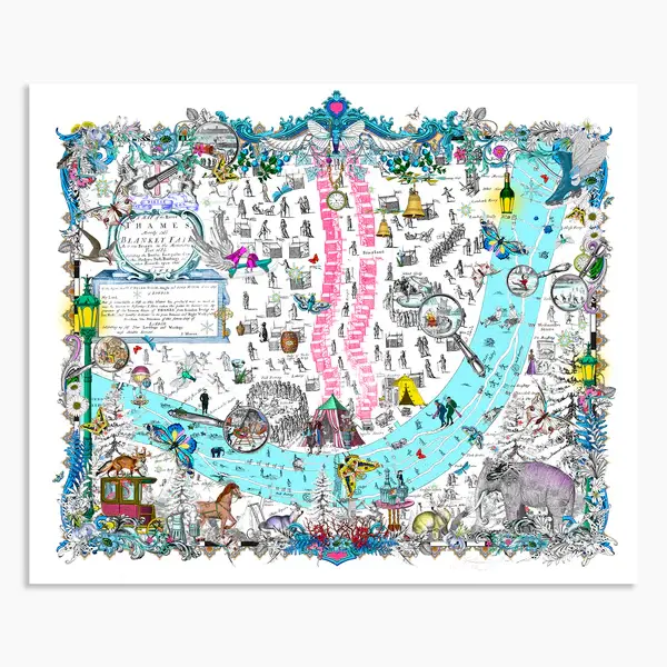 The Bodleian Frost Fair Map - Art Print-  Urban and Street art by Kristjana S Williams at Deep West Gallery