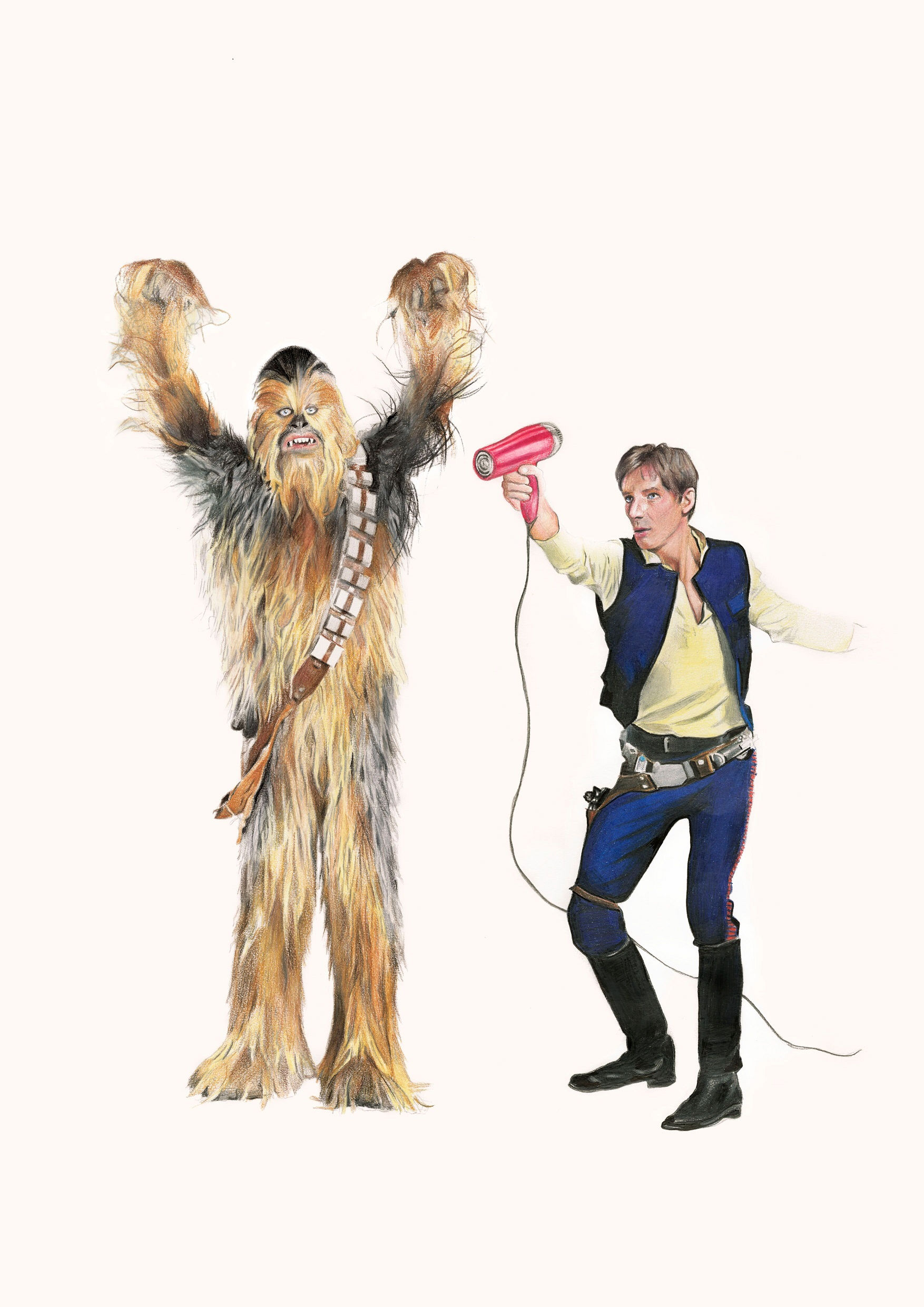 Handsolow, chewbacca, star wars  portrait, Giclee print from Zoe Moss, digital and Pop art artwork at Deep West Gallery