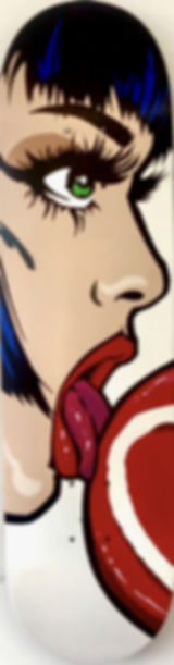 ‘GoodGirl’ (red) original painting by graffiti artist machOne at Deep West Gallery