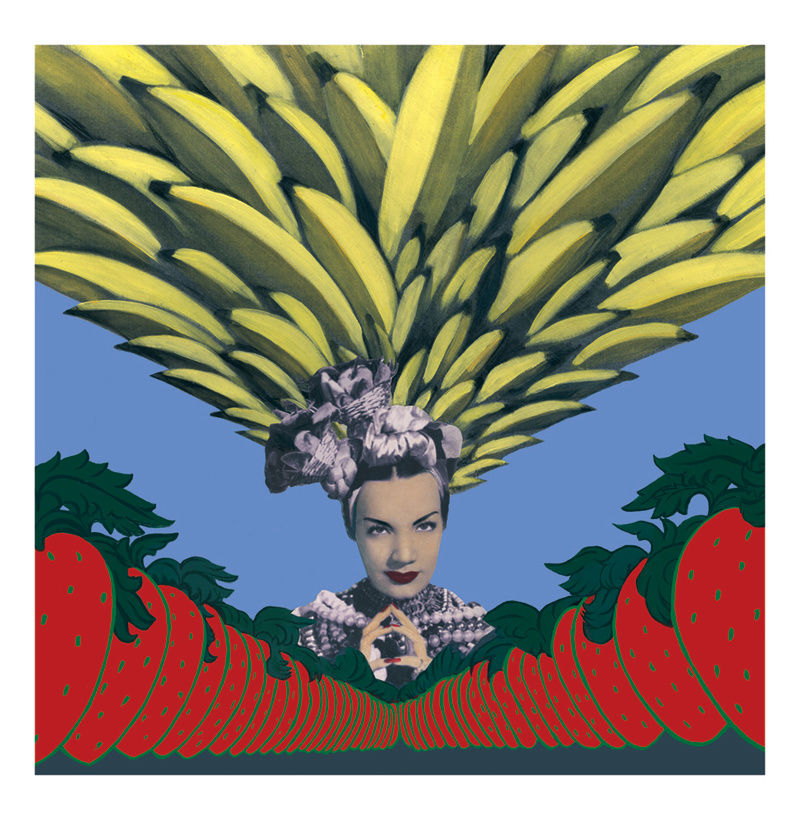 Carmen with banana, strawberries portrait, Giclee print from Shuby, Urban and Street  art artwork at Deep West Gallery