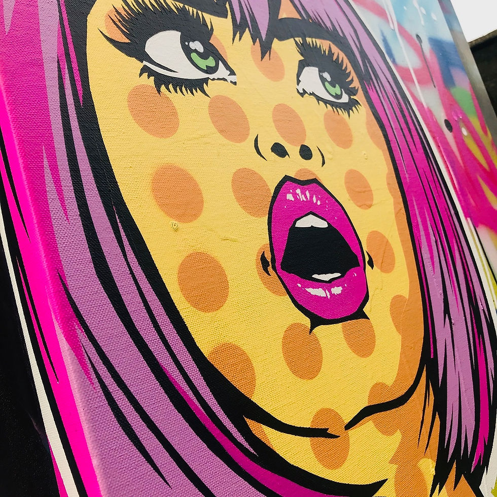 Graffiti Town girl original painting by graffiti artist  machOne at Deep West Gallery