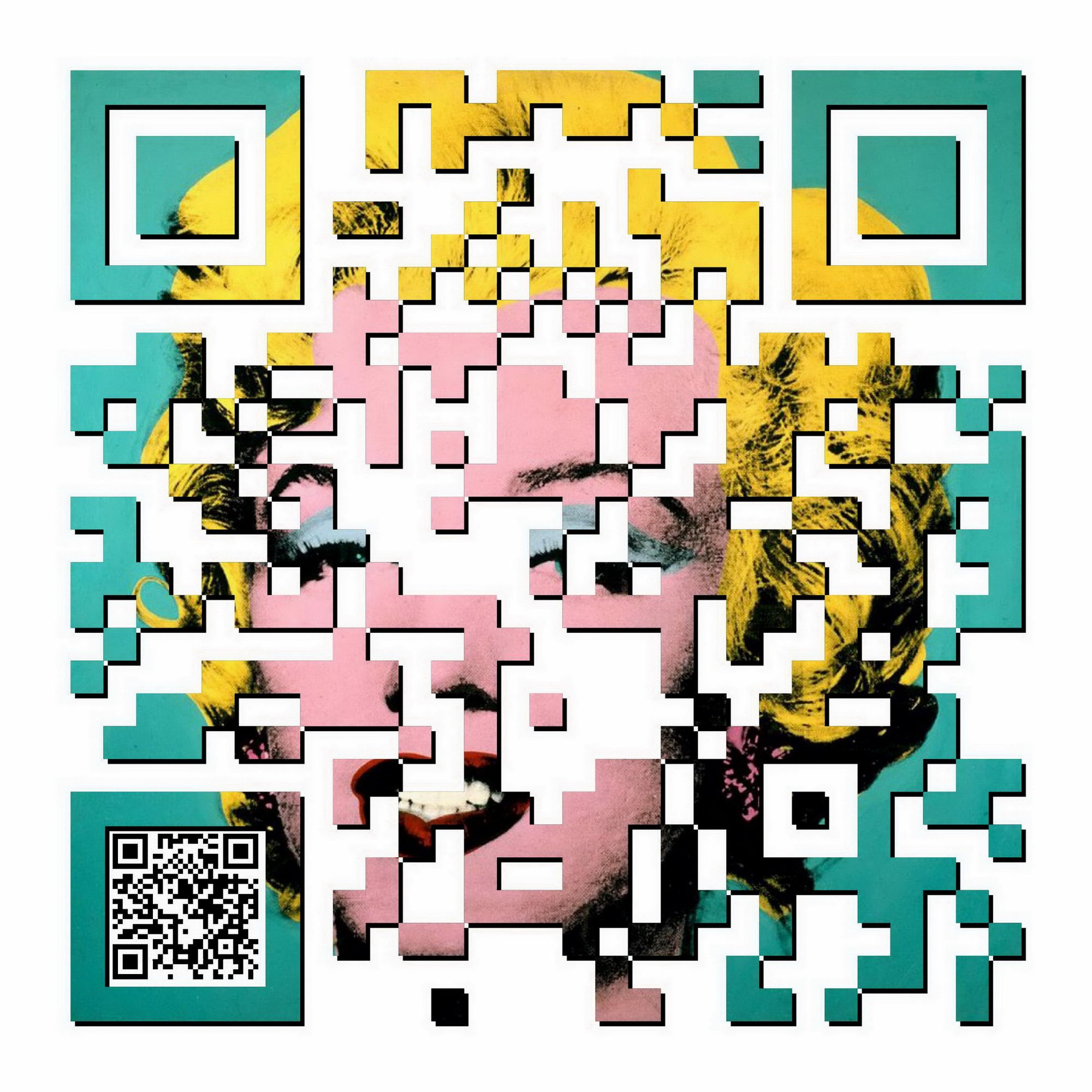 Marilyn QR movie poster, Giclee print from Tony Leone, Digital and Pop art artwork at Deep West Gallery
