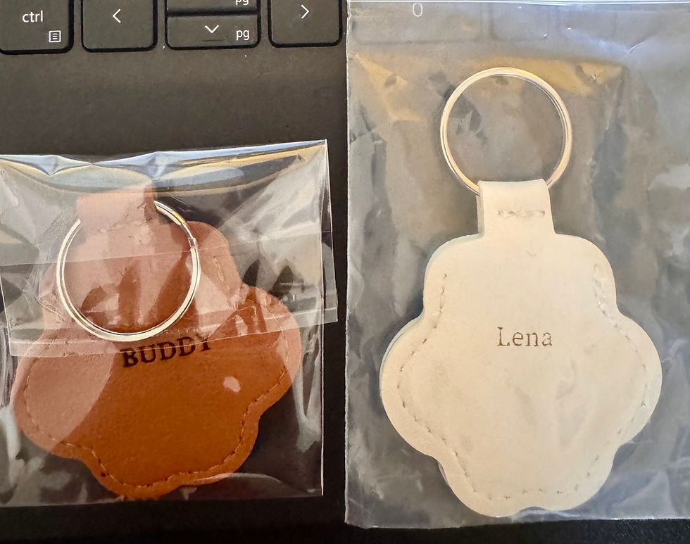 Thumbnail: Pet Leather Paw fur keepsake with name