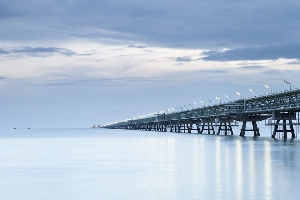 LNG ships berth at a Jetty