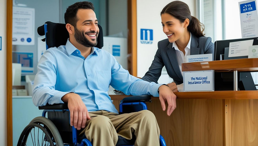 איש בכיסא גלגלים מקבל שירות באדיבות | ליעוז בלסיאנו משרד עורכי דין בבת ים והסביבה | מומחים בבשורות טובות