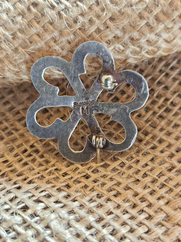 Thumbnail: Turquoise Floral Swirl Brooch